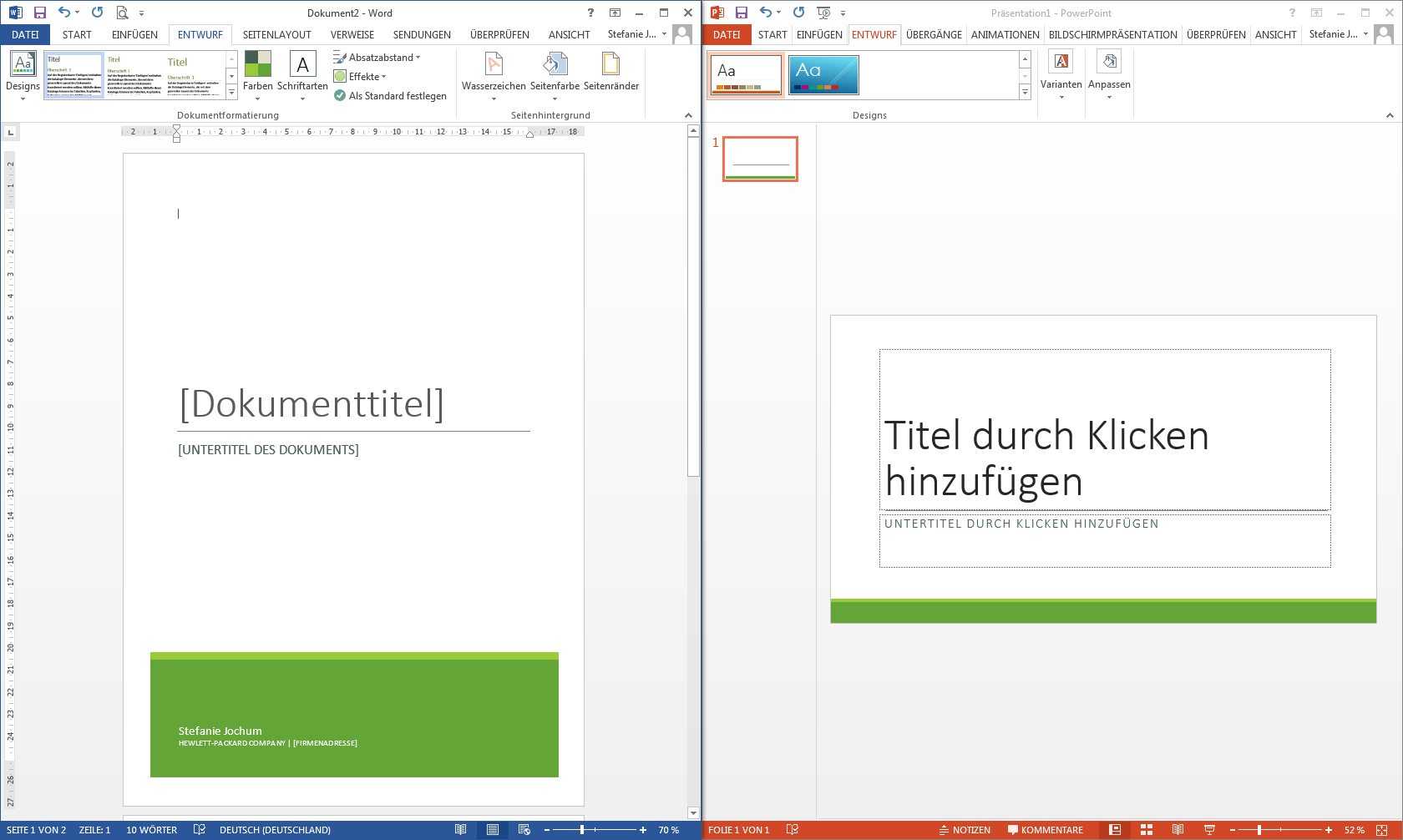 Microsoft Office Design Für Projektmappe Und Projektpräsentation